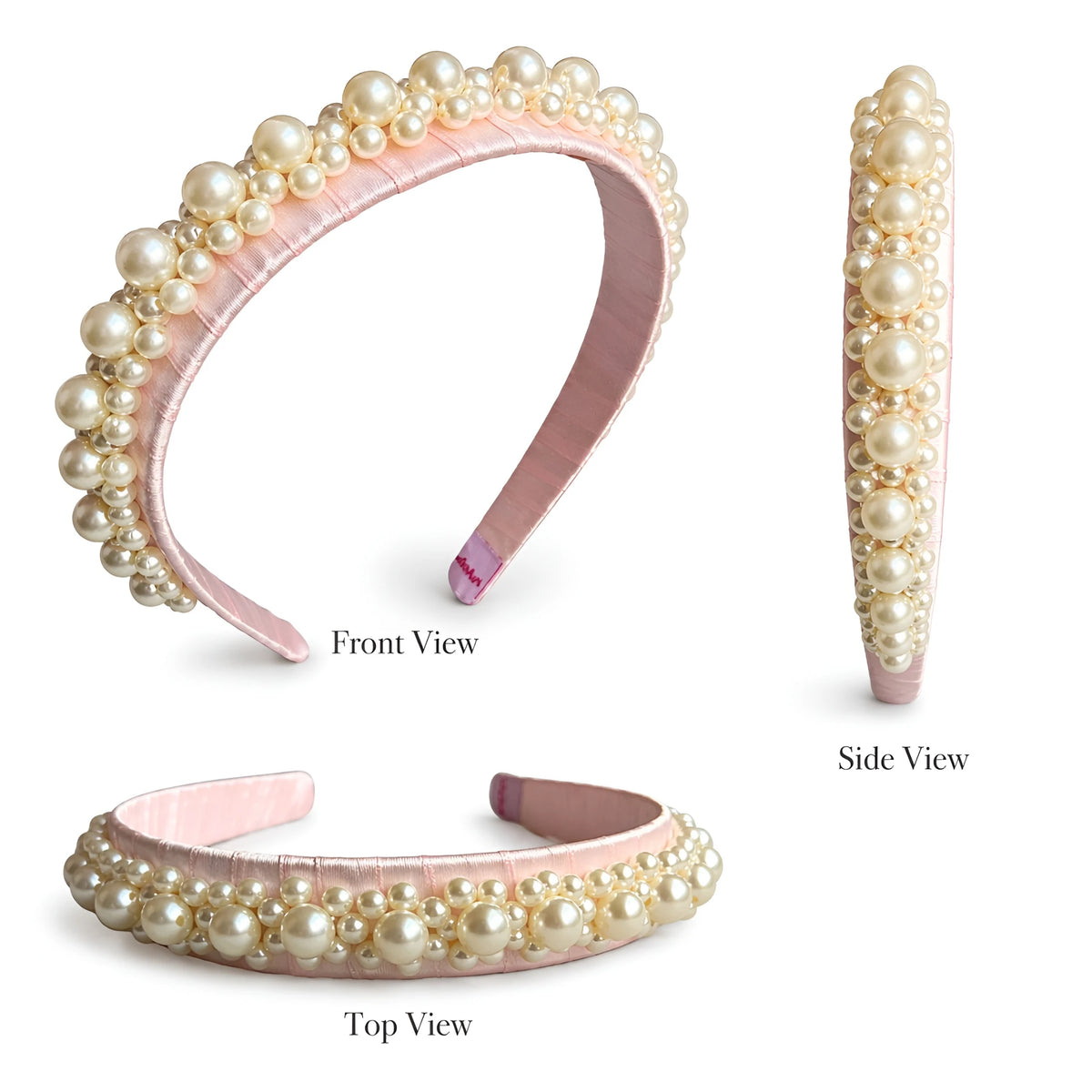 Queen's Glory Statement Pearl Hairband for Girls - Pink - Choko