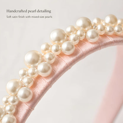 Queen's Glory Statement Pearl Hairband for Girls - Pink - Choko