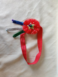 Choko Christmas Bow Hair Band Glitter Star for Baby Girls - Red kids hair accessory